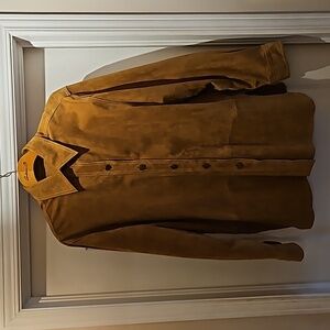 Beautiful suede leather mens shirt jacket